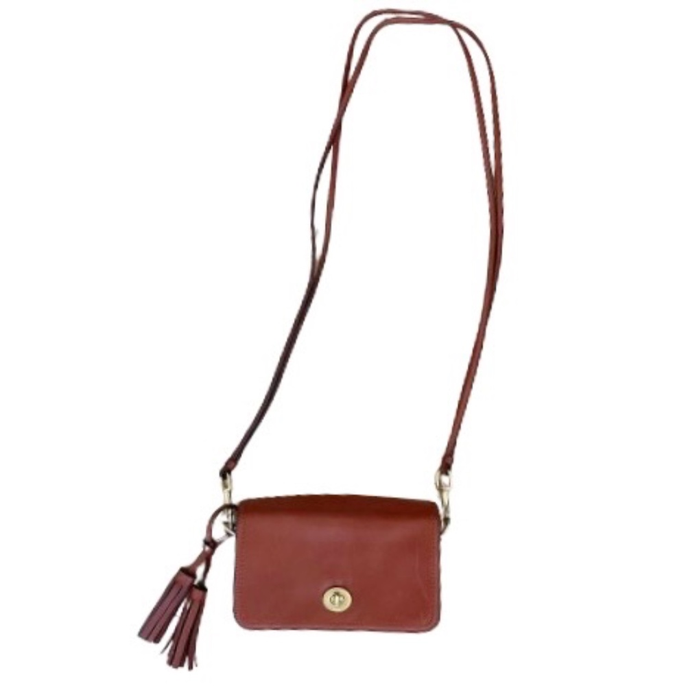 Coach Legacy Penny Shoulder Crossbody Bag Purse Cognac Brown